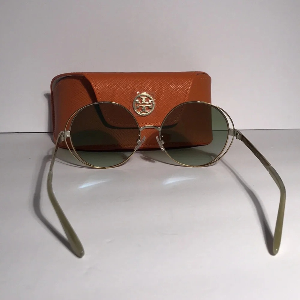 ✨ Tory Burch TY6085 Green & Gold Oversized Round Sunglasses – New Authentic